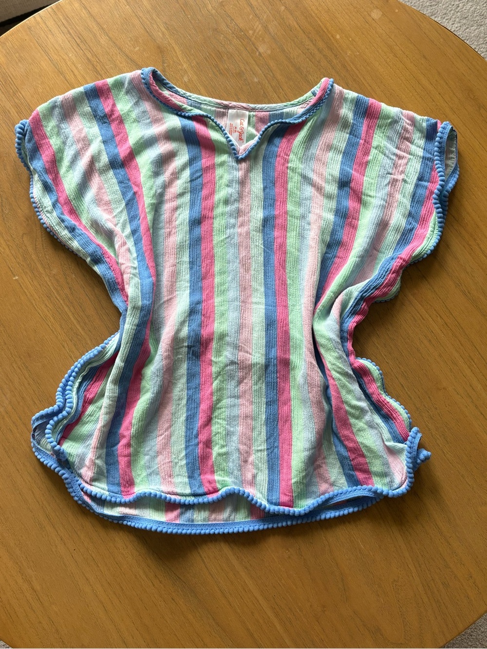 Cat & Jack Girls' Striped Swimsuit Coverup